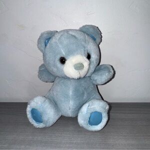 Vintage RUSS Baby Pastel Blue Teddy Bear Plush Stuffed Animal Toy Lovey 8”